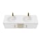 Castello Usa Thames 60-inch White Vanity Set with White Top and Gold Handles CB-MC-60W-GLD-20146-WH - alternate 2